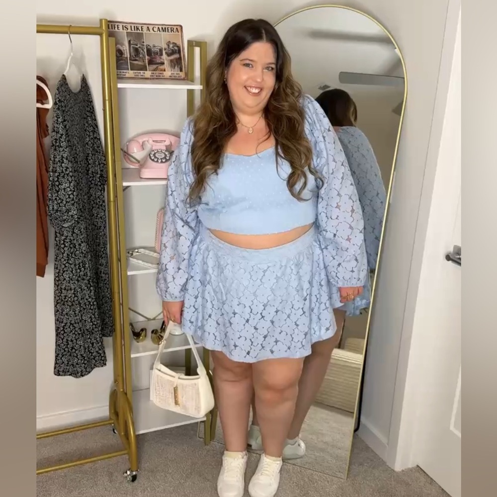 ARULA Blue Lace Skirt Set